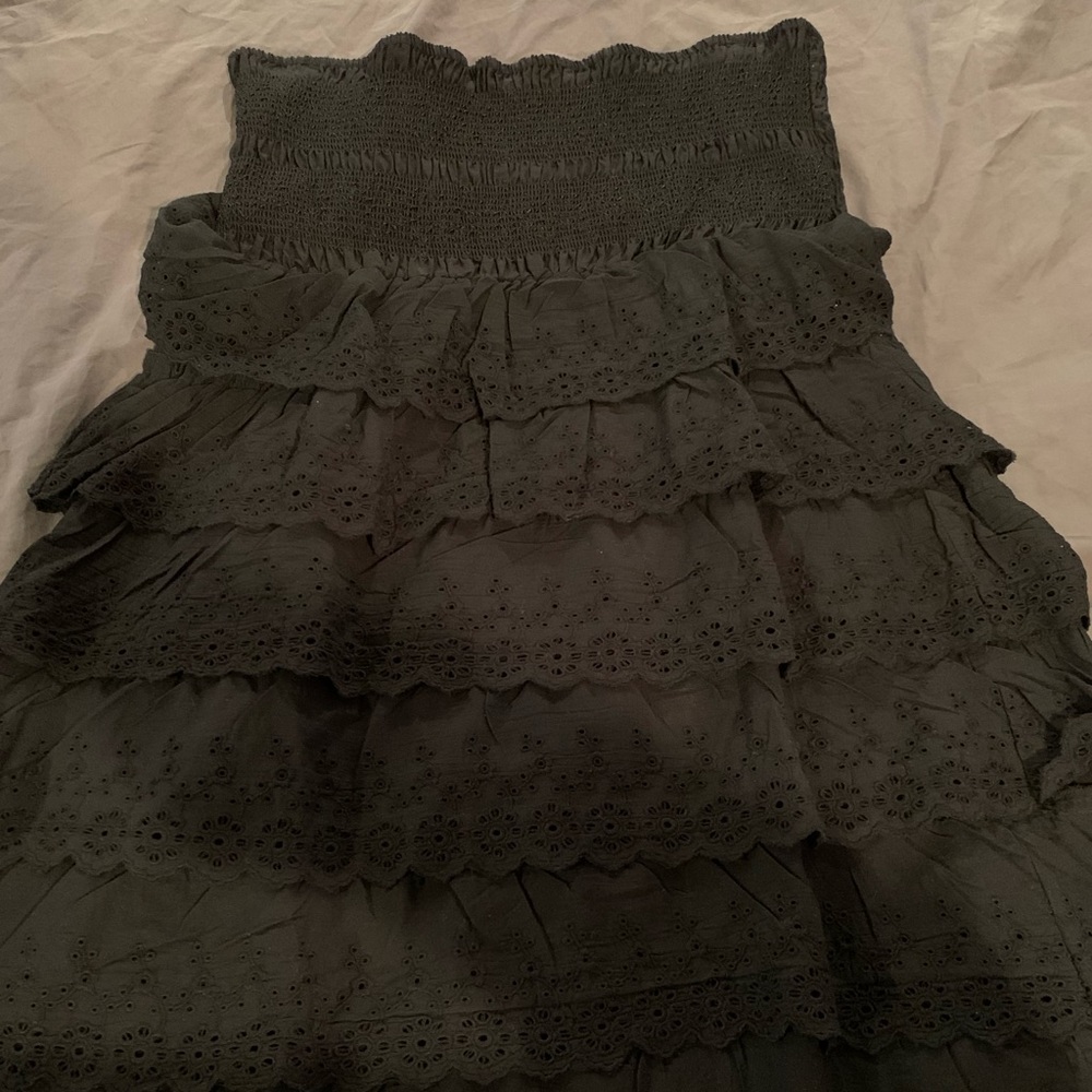 Cotton lace strapless dress